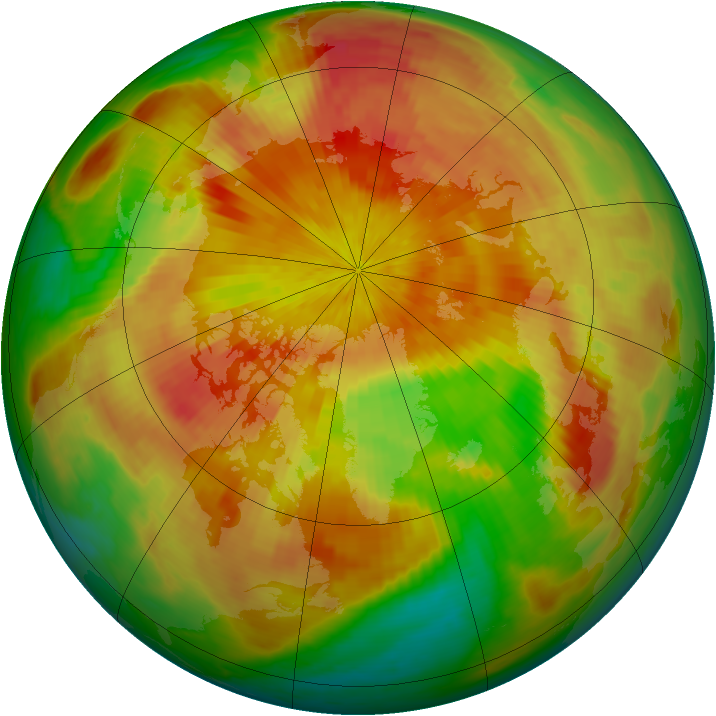 Arctic ozone map for 20 April 2001